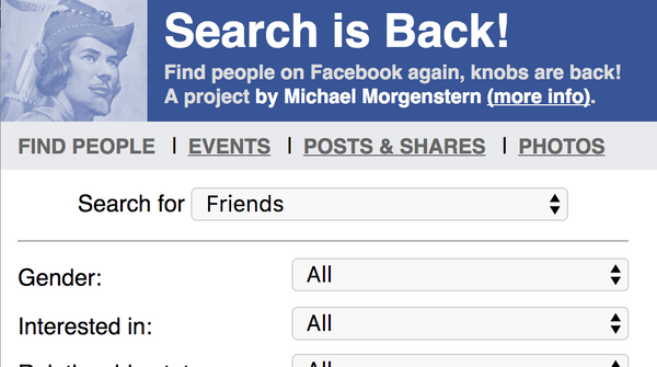 Take Control of your Facebook: Search is Back